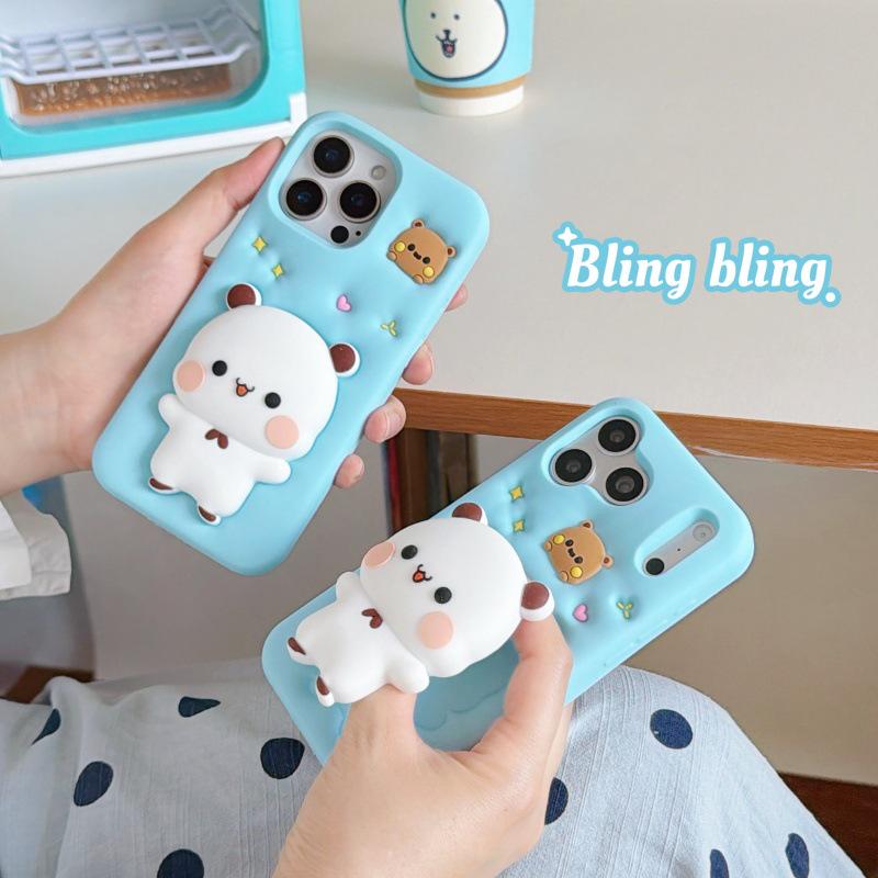 Silicone Yi Er Bu Bu iPhone 13/14/15/16/17 Pro Max Cute Case