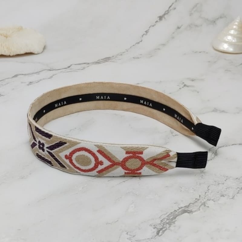 MAIA Jacquard Stirnband - Elfenbein