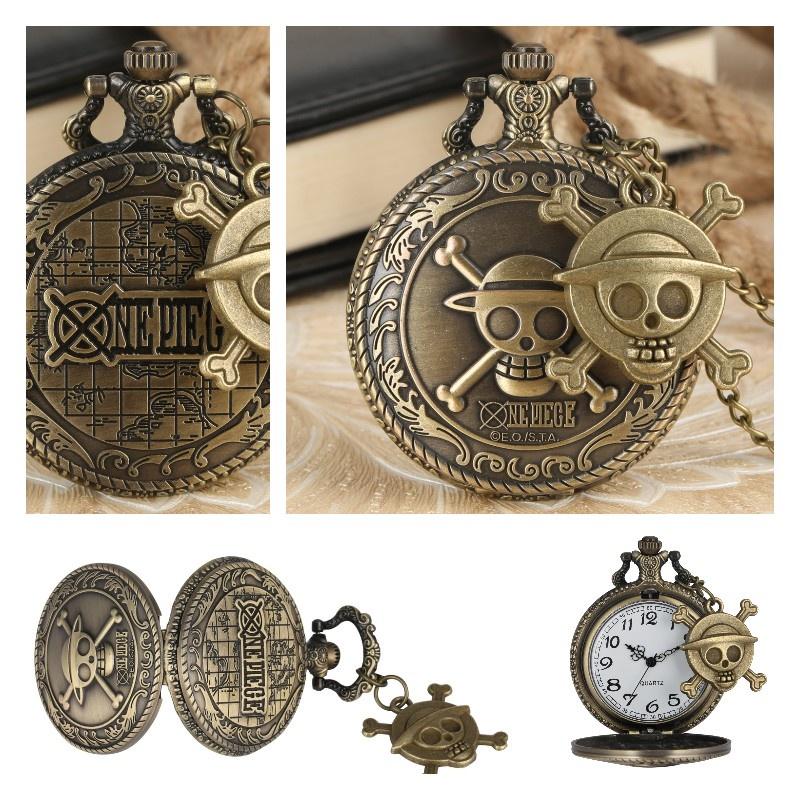 Anime One Piece Luffy Quartz Pocket Watch Retro Design With Prominent Logo Perfect Gift For Fans Lightweight And Portable Multi-functional