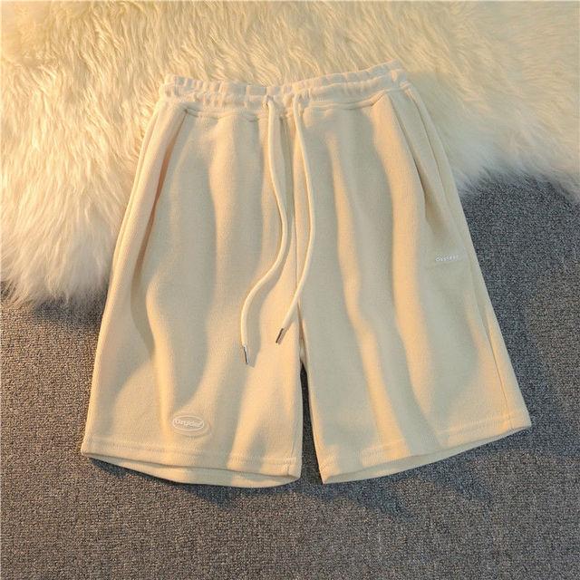 

Летние однотонные свободные шорты спортивные шорты женская одежда повседневная одежда для фитнеса на шнурке спортивная одежда M абрикосовый