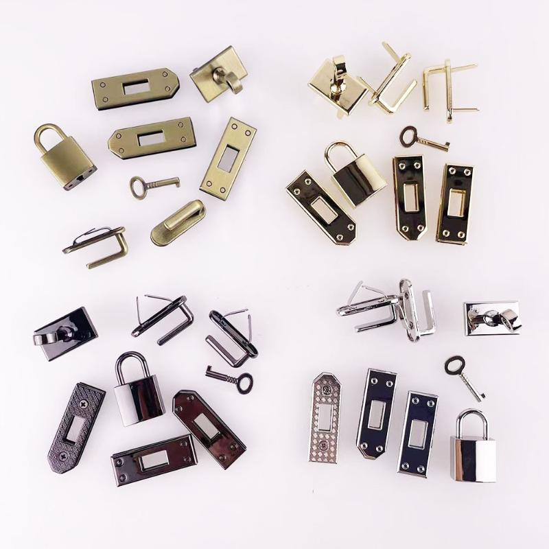 7Pcs/Set Women'S Handbag Swivel Clasp Lock Buckle Diy Part Leather Craft 45Mm 4 Colors Metal Bag Lock Hardware Accessories