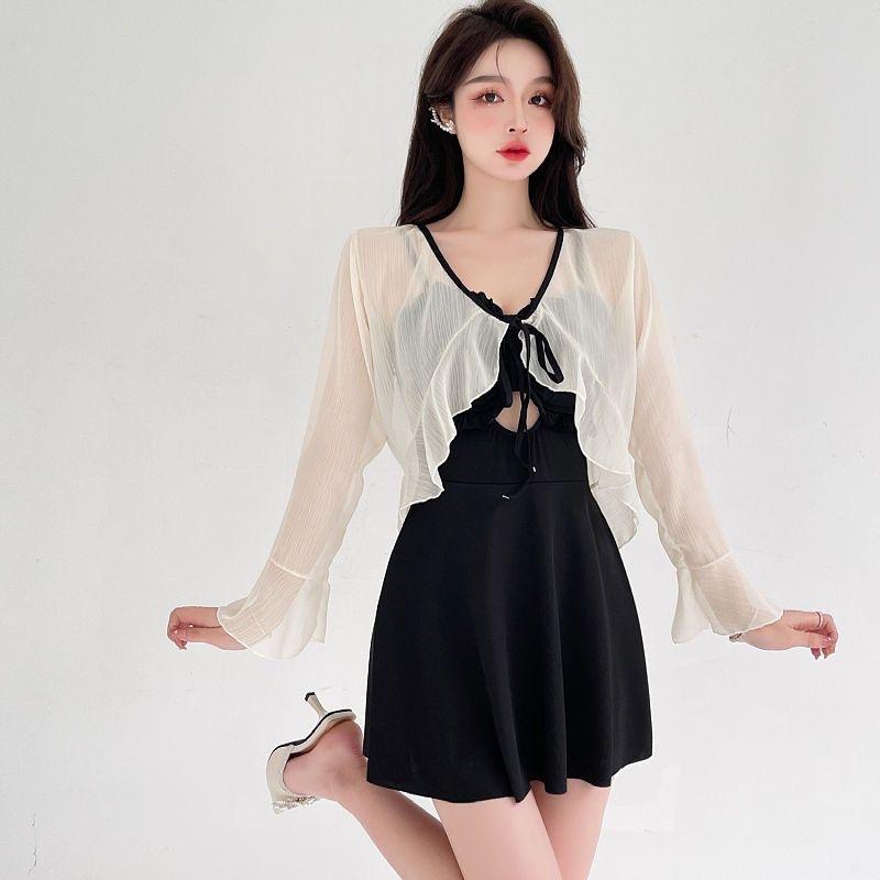 Fashion Black Summer Women s One-piece Swimming Suit High-end Sensual Swimwear M