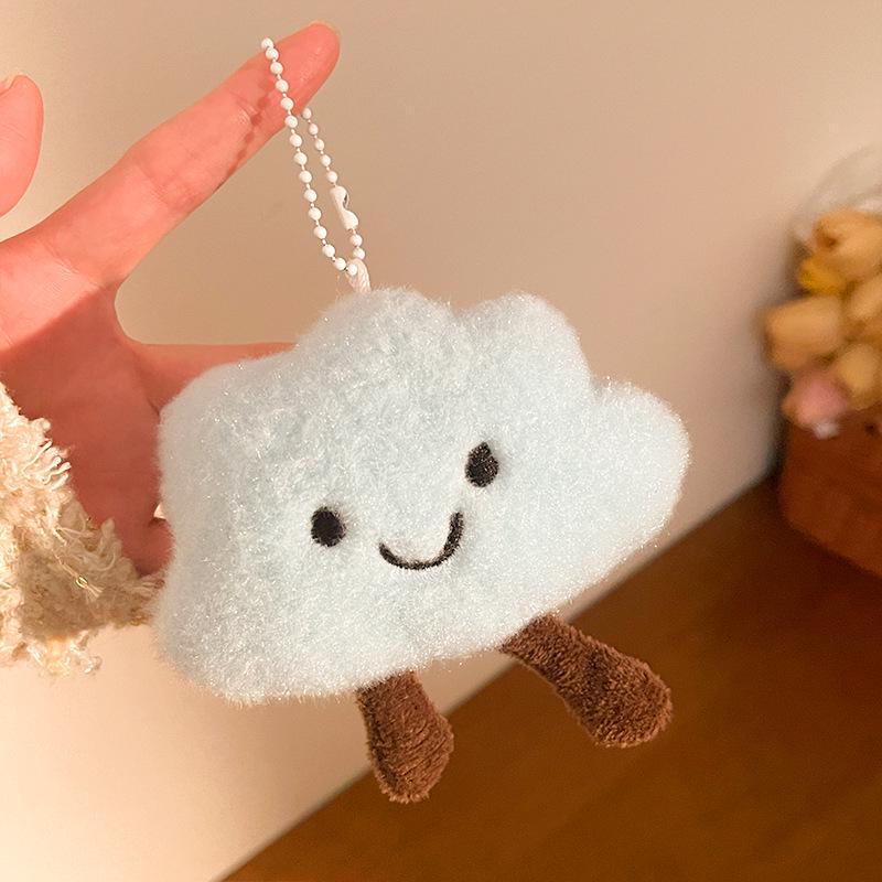 Красочный мультяшный облако плюшевый брелок кукла шарм