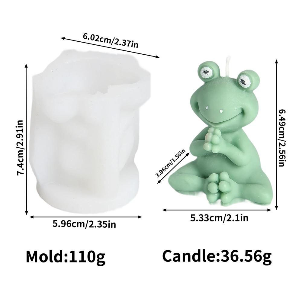 Holding Lotus Root Frog Silicone Candle Mold Cartoon Prayer Frog Aromatherapy Candle DIY Gypsum Resin Decoration Making Mould