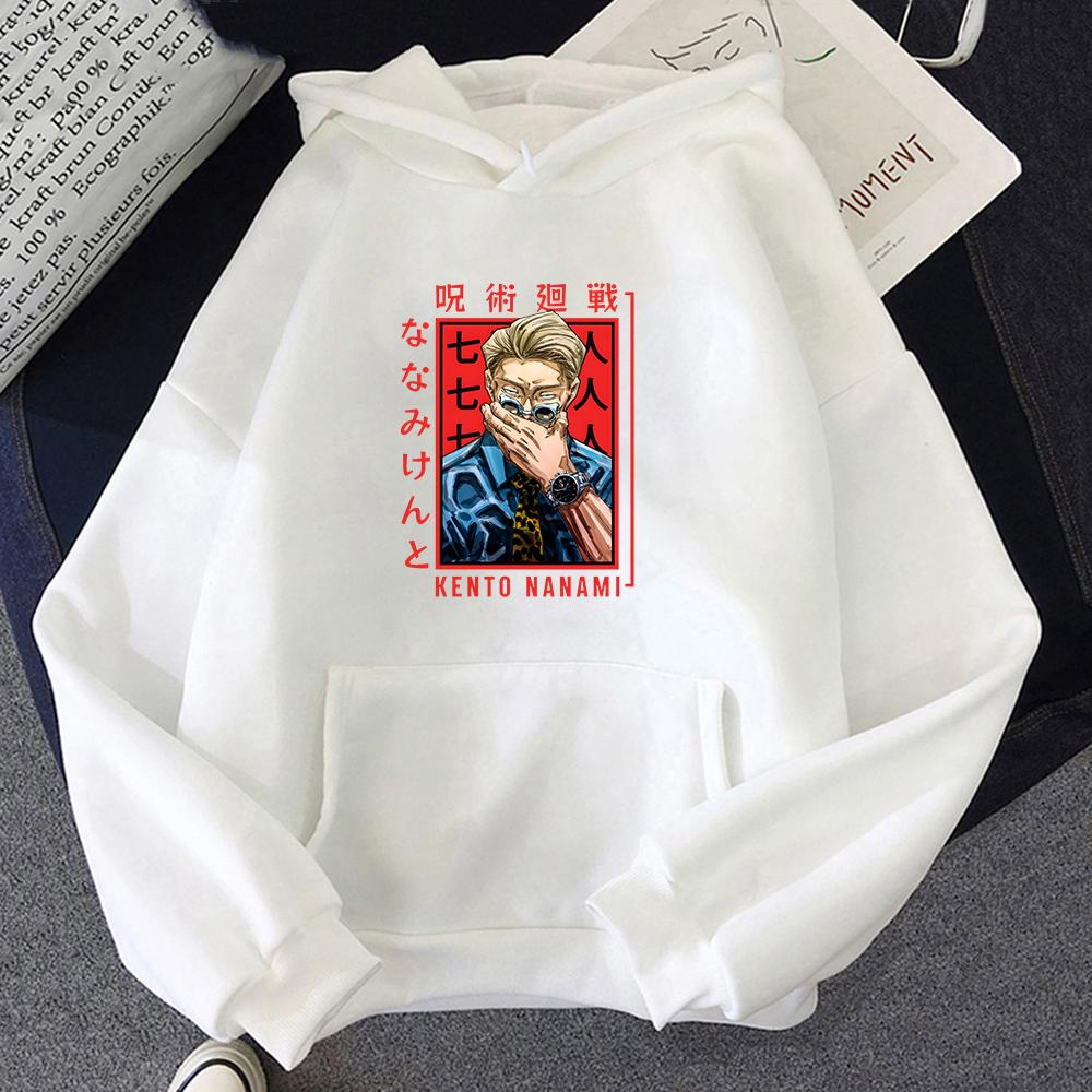 Japan Anime Jujutsu Kaisen Hoodies Unisex Harajuku Nanami Kento Graphic Hoodie Vintage Oversized Hooded Cotton Men Women Clothes