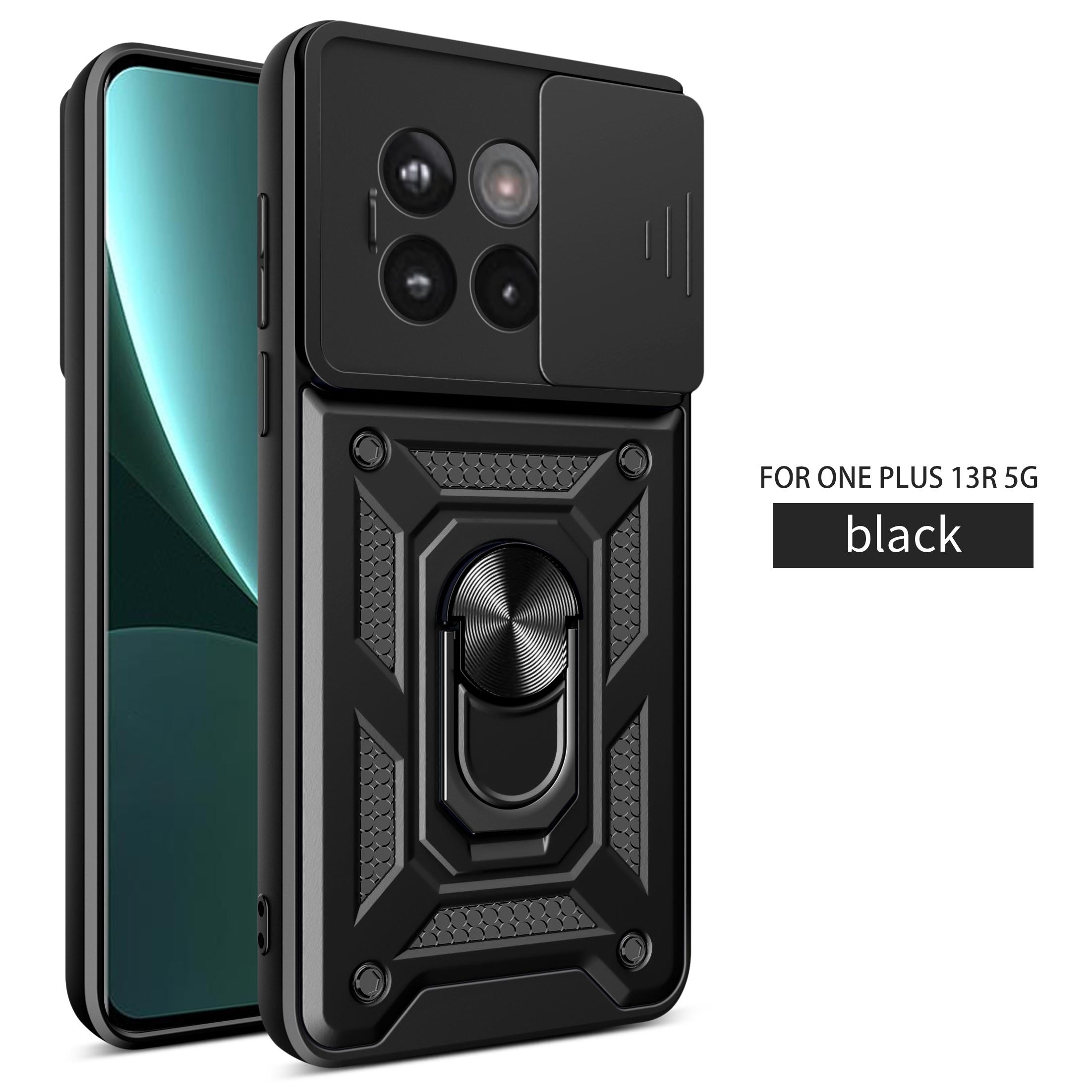 

Чехол-подставка Armor Case для OnePlus 13R 5G One Plus Cover с защитным кольцом для объектива, магнитным держателем, чехол Fundas OnePlus 13R чёрный
