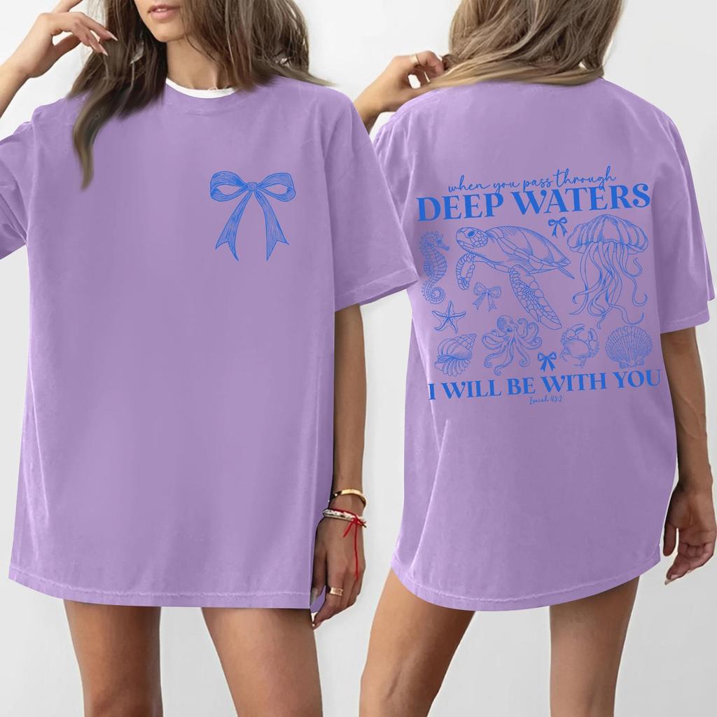 Women's Round Neck Printed Short-sleeved T-shirt Top