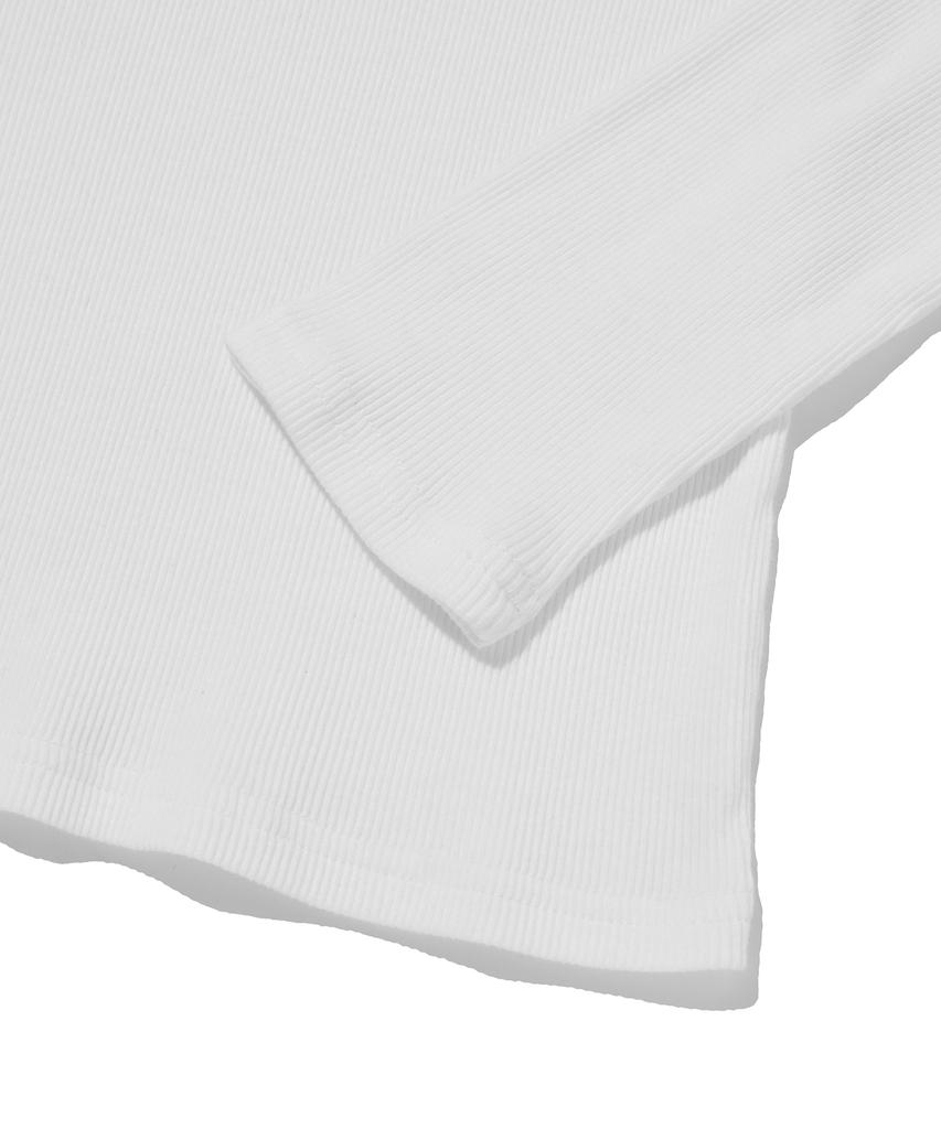 Seuweideu Ribbed Henley Neck [White]