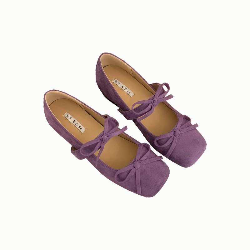 Französische Innenhöhenerhöhung Doppel-Schleife Ballett Einzelne Schuhe Damen Frühling und Herbst 2025 neue Modelle mit Rock Temperament Fee Damenschuhe