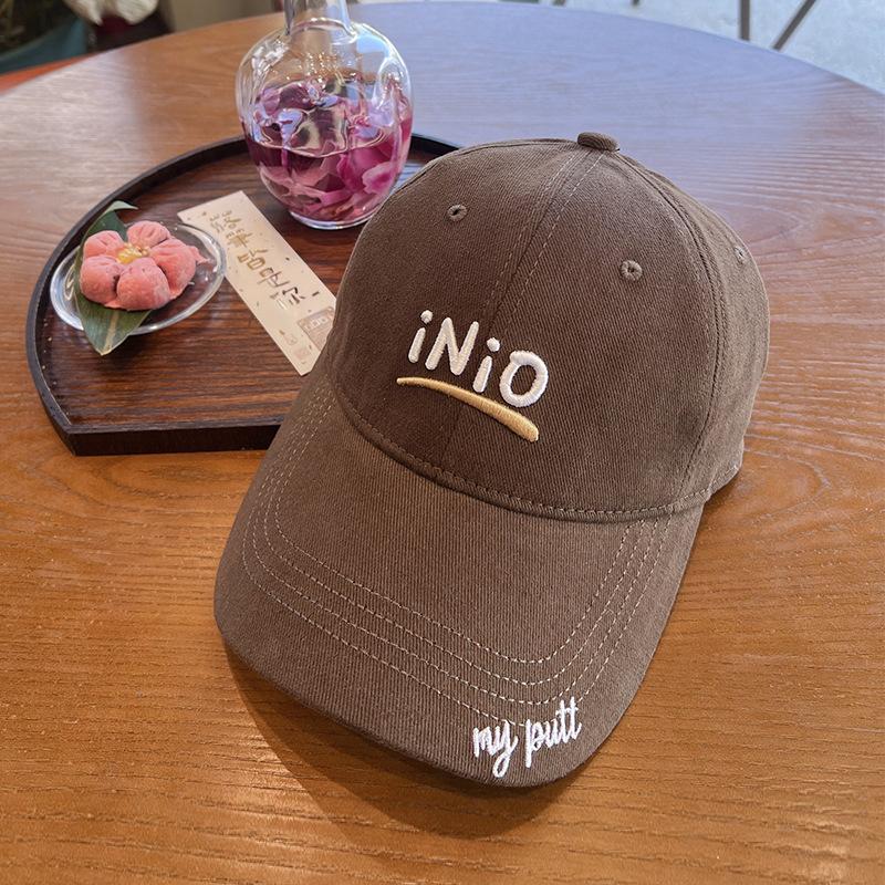 Hat women's autumn new baseball cap three-dimensional embroidery letters fashion sunscreen cap big head circumference