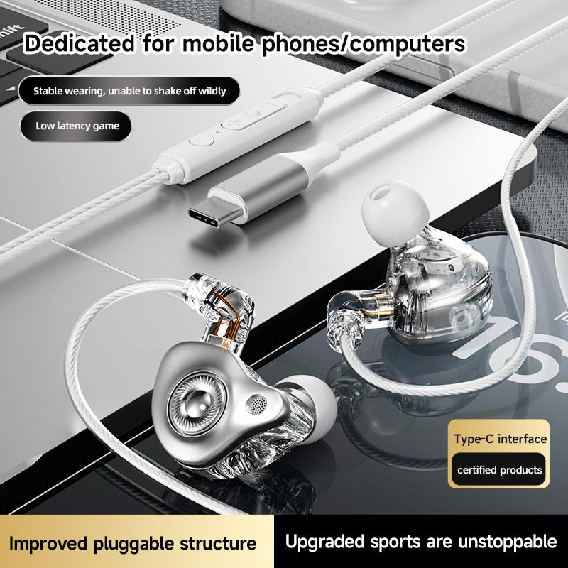 Digitale Chip Kabelgebundene Kopfhörer 3,5 mm AUX/Typ C HIFI In-Ear Einsteckbare Headsets Mit Mikrofon Für Samsung Huawei Xiaomi OPPO iPad PC PS4 PS5 PC