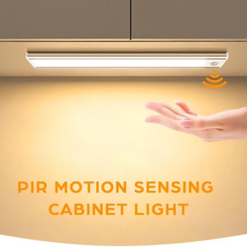 20/40cm LED Motion Sensor Cabinet Light Ultra Thin Rechargeable Night Sensor Lamp 3 Color Adjustable Induction Detector Lamp