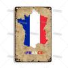 Vintage France Metal Sign  Funny Tin Travel Plaque for Home Bar Cafe Wall Decor  Rustic Metal Plate
