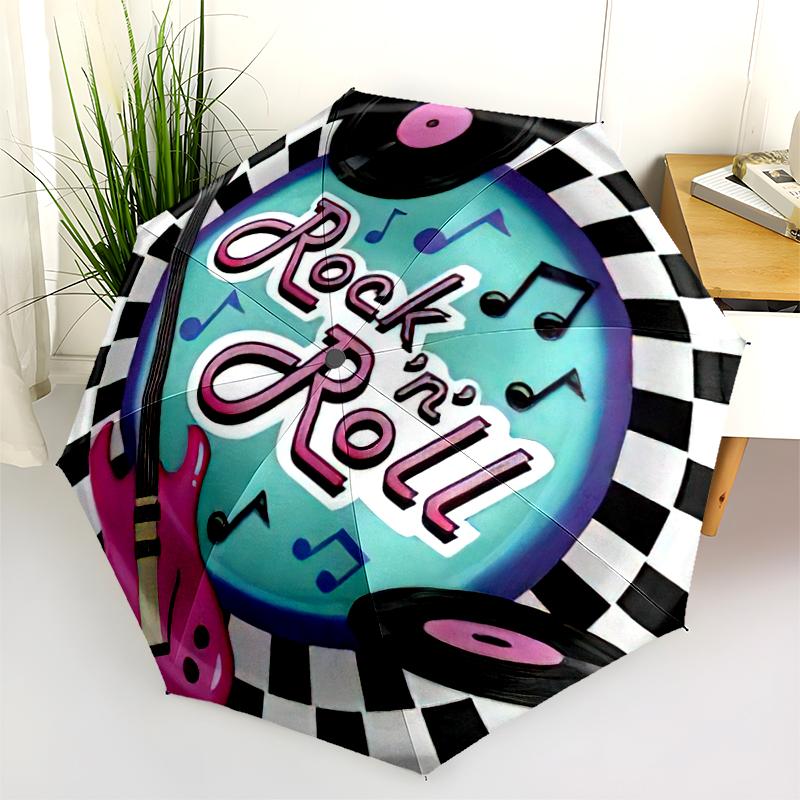 1PC Rock n' Roll Umbrella Portable Folding Umbrella Iron Frame Hole Bone Structure Outdoor Home Umbrella A16
