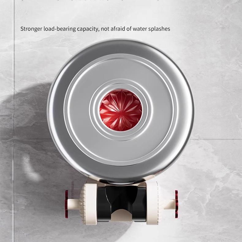 Verstellbarer Bohrfreier Rutschfester Duschhalter Saugfußhalterung 360° Drehbar Beweglich & Sichere Duschkopfhalterung für Wand/Fliese