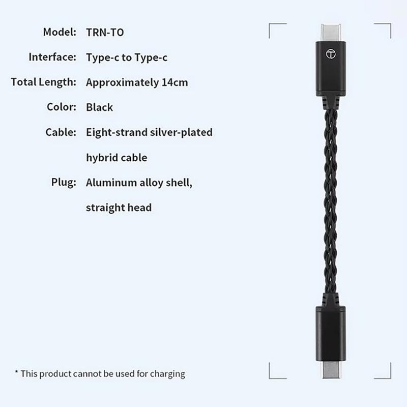 Trn To Type C To Type C Dac Amp Upgrade Cable Hifi Adapter Earphone Amplifier 8Strand Silver-Plated Wire For Trn Te Pro Phones