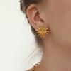 European and American Sun Earrings, Light Luxury High-end 18k Gold Earrings, Niche Design