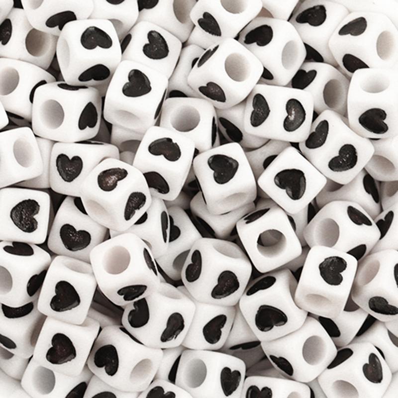 100Pcs/Lot Trendy Acrylic Square Alphabet Beads Large Hole Letter Loose Spacer Bead Jewelry Handmade Bracelet Making Supplies