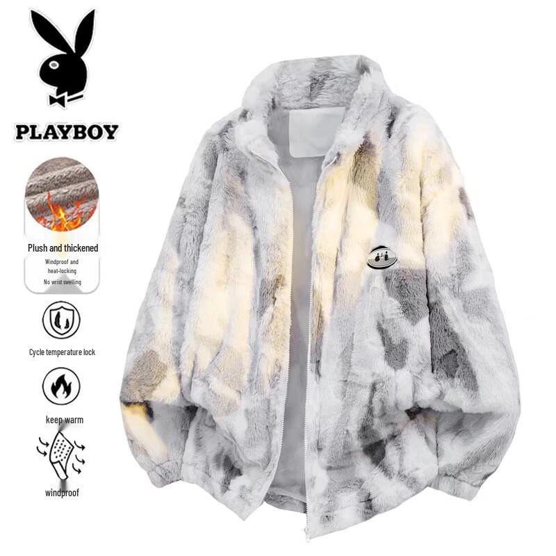 

PLAYBOY Men s Lamb Fleece Lined Winter Jacket 5XL