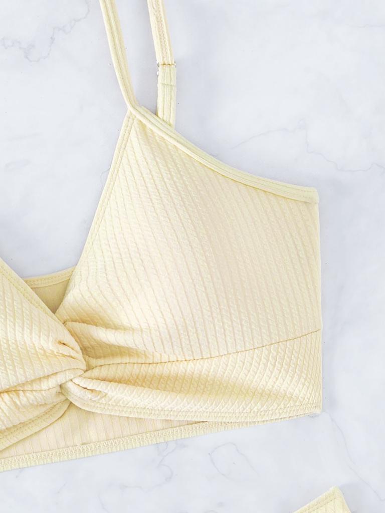 Evropská a americká dámská móda Sexy dvoudílné bikiny plavky vycpaná košilka plavky souprava plavek s vysokým pasem