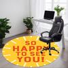 1pc Happy Encounter Office Round Rug, Non-slip, Soft and Durable Office Rug for Interior Decoration, Perfect for Office,Decoration Yy260204041