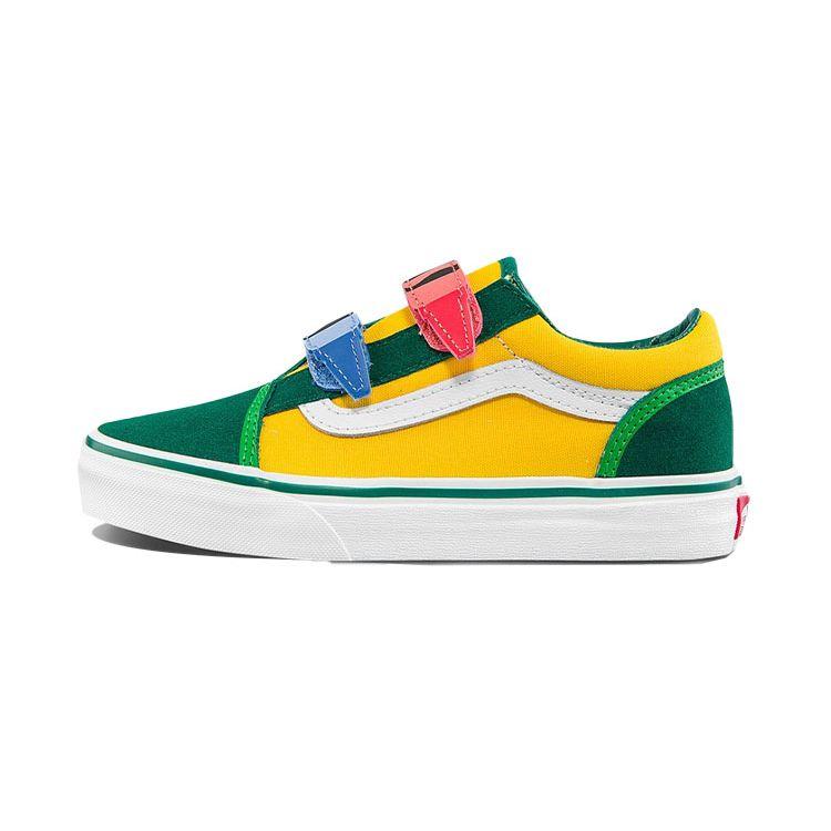 Vans Crayola X  Old Skool Casual Low Top Kids Sneakers Kids Sneakers Green Yellow VN0A5EDZARR
