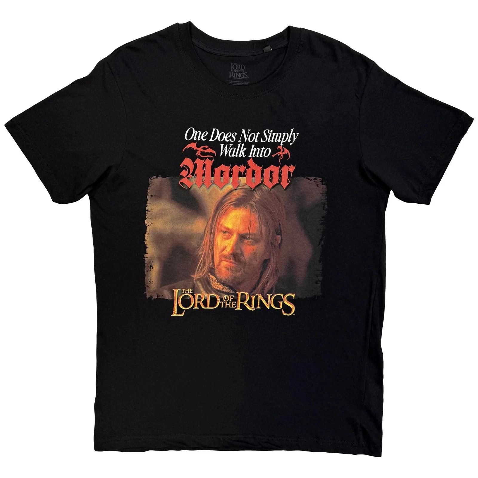 Lord Of The Rings T-Shirt: Mordor Medieval Text (Black) OFFICIAL NEW XL