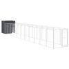 Vidaxl Buda Dla Psa, Z Wybiegiem, Antracytowa, 165X1271X181 Cm, Stal
