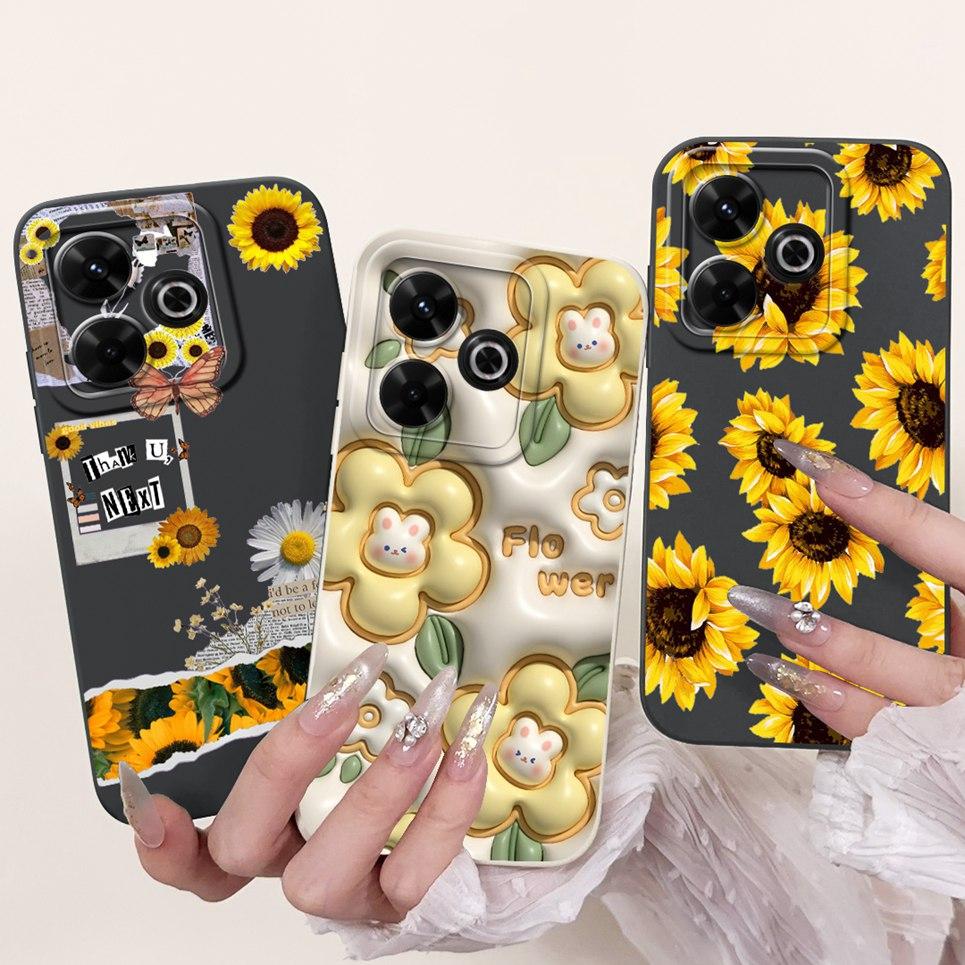 For Xiaomi Redmi 13 4G 5G Back Cover On Redmi13 5G Coque Funda Flower Butterfly Women Fashion Phone Case Liquid Silicone Shell