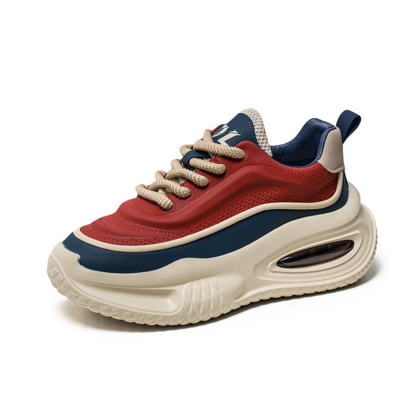 

Мужская спортивная обувь для активного отдыха — кроссовки на толстой подошве, увеличивающие рост, со шнуровкой, для бега и отдыха на каждый день для подростков и взрослых, износостойкие. 39, TJ-X5110 красный/синий