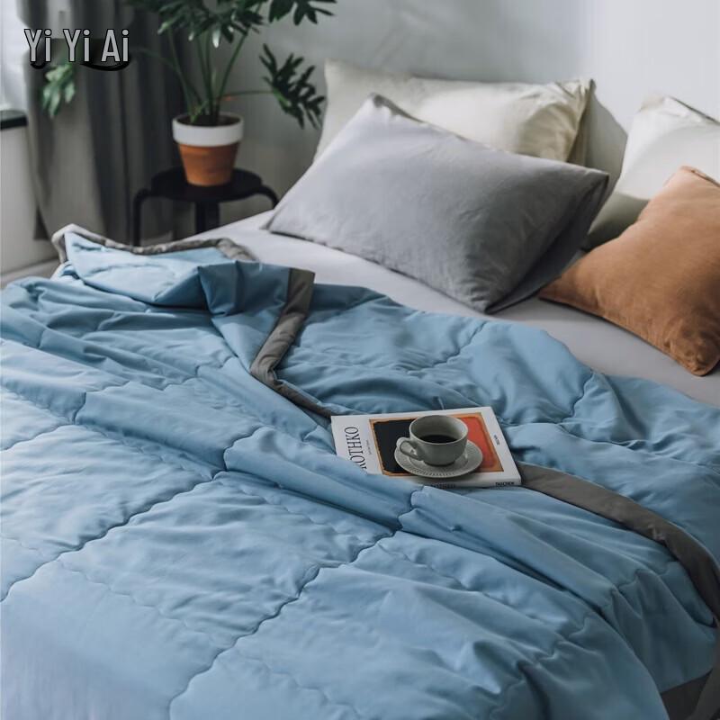 Yiyi Ai Color-Block Edge Pure Cotton Summer Quilt