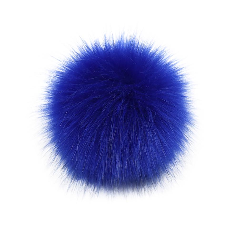10cm Faux Fur Pom Pom with Elastic Band Soft Fluffy Artificial Fur Ball for Hats Bags Keychains and Crafts