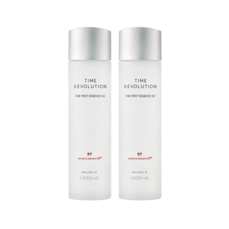

MISSHA Time Revolution The First Essence 5X 180ml x2 – Intensive Hydrating Treatment Essence,Brightening Care, K-Beauty Fermented Essence 180ml 2ea