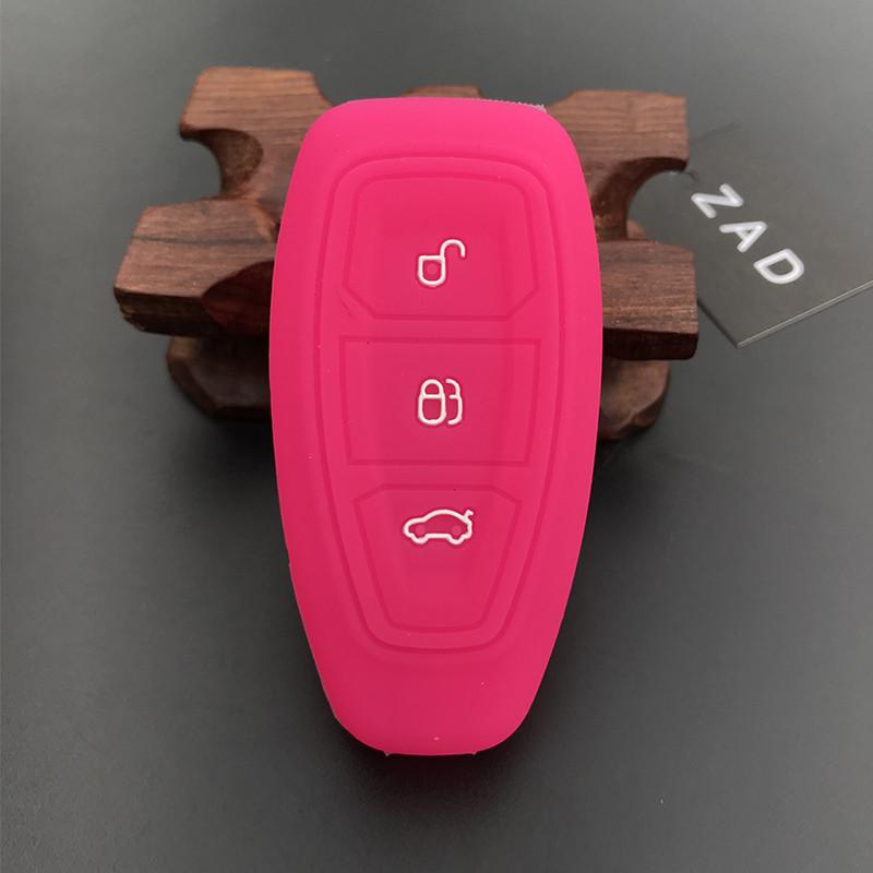 Zad Silicone Car Key Case Cover For Ford Mondeo Focus Fiesta Kuga C-Max S-Max Mk3 Replacement Auto 3 Buttons Key Protector