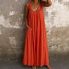 European and American New Women's Clothing Casual Suspender U-neck Vest Skirt Pleated Dress Long Dress Summer
