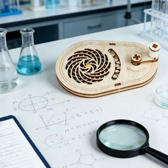 3D Visual Illusion Puzzle Toy DIY Handmade Mechanical Gear Turntable Educational STEM Toy Persistence of