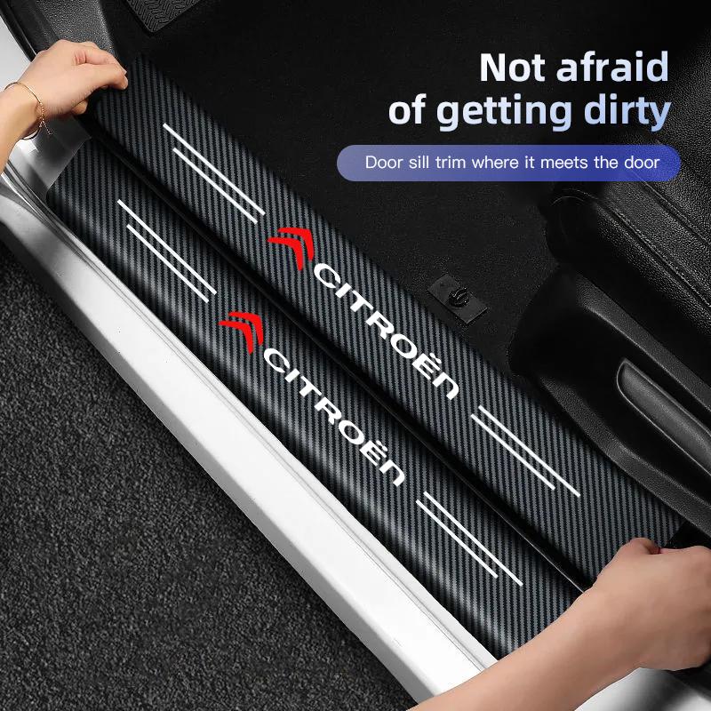 Car Door Sill Threshold Anti Scratch Protector Stickers For Citroen C8 DS3 C6 C3 Vts C4 Saxo C4L C5 C2 Xsara C3-XR Picasso SEGA ahq256