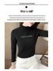 Women's Velvet Semi-High Neck Thickened Base Layer Top for Autumn and Winter