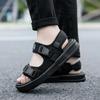 Summer Men's Sandals Comfortable and Lightweight Hook Loop Men Roman Shoes Outdoor Non-Slip Beach Sandals Flip Flop Sandals