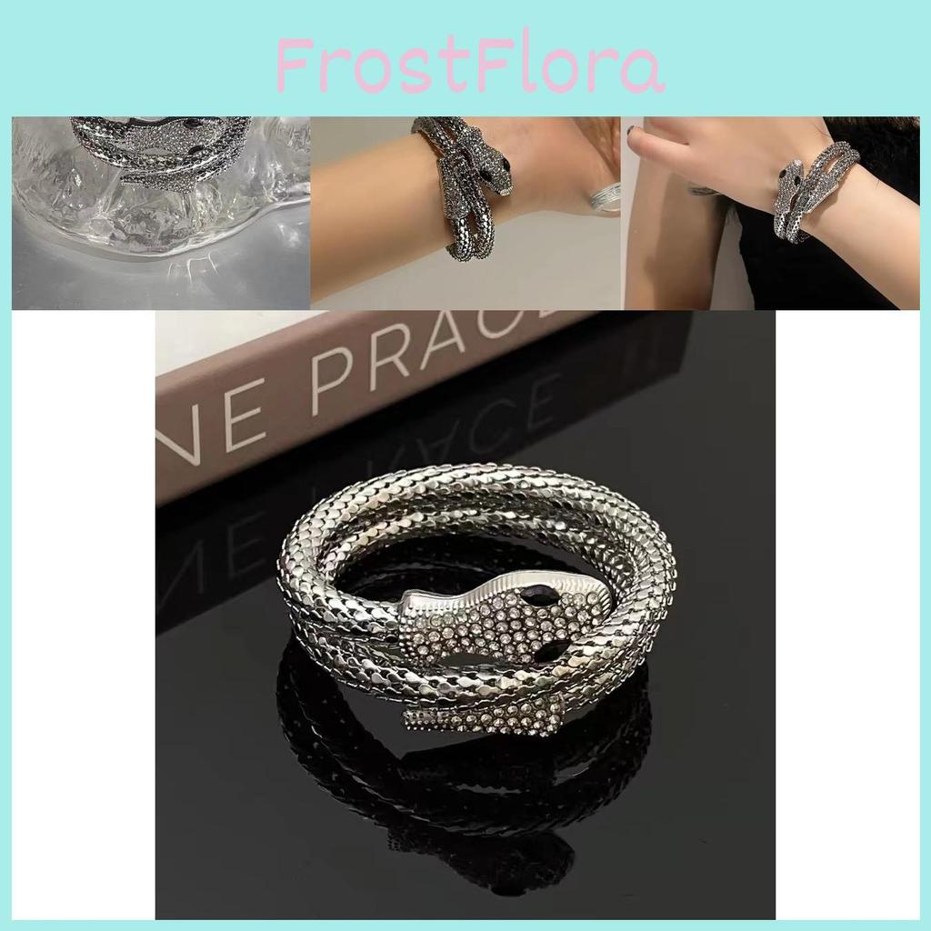Trendsetting Snake-shaped Alloy Zircon Bracelet For Women Fashionable And Edgy