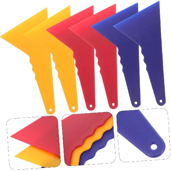 Housoutil Car Vinyl Wrap Squeegee Triangle Scraper for Auto Window Tint and Decal Application Flexible Plastic Tool with Hanging Hole 8.3X4.7X0.4