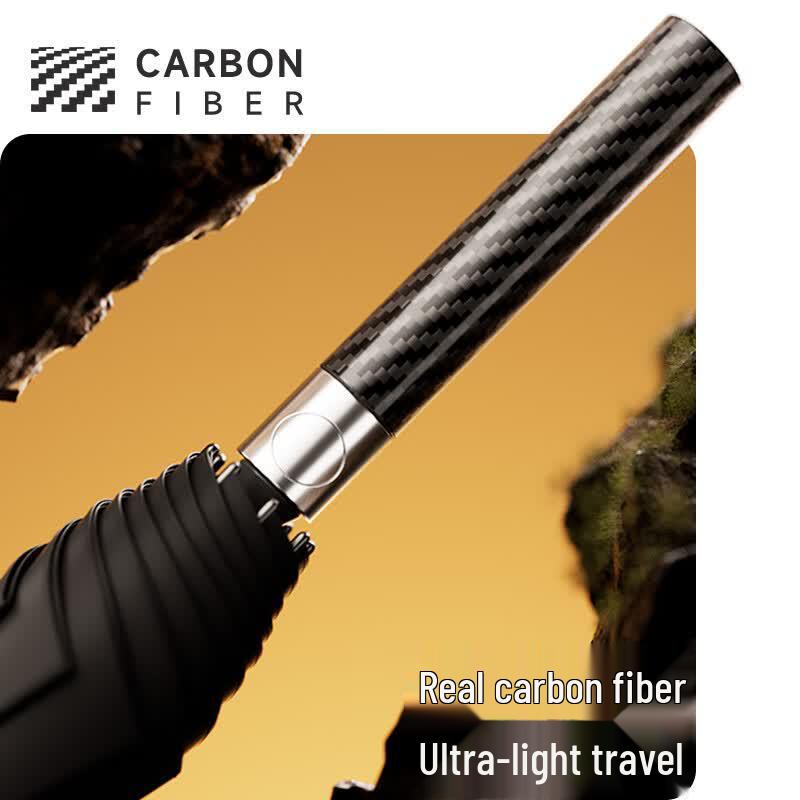 ZUODU Large Carbon Fiber Automatic Windproof UV Protection Umbrella
