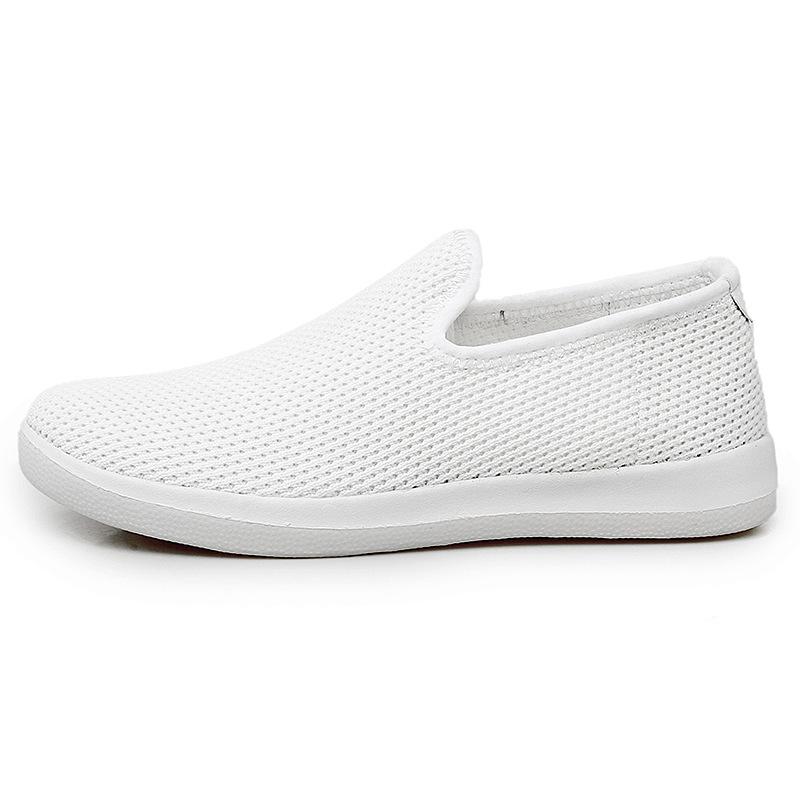 Zapatos de mujer de talla grande primavera y verano huecos para correr zapatos deportivos zapatos casuales tejidos voladores de un pedal de malla zapatos casuales