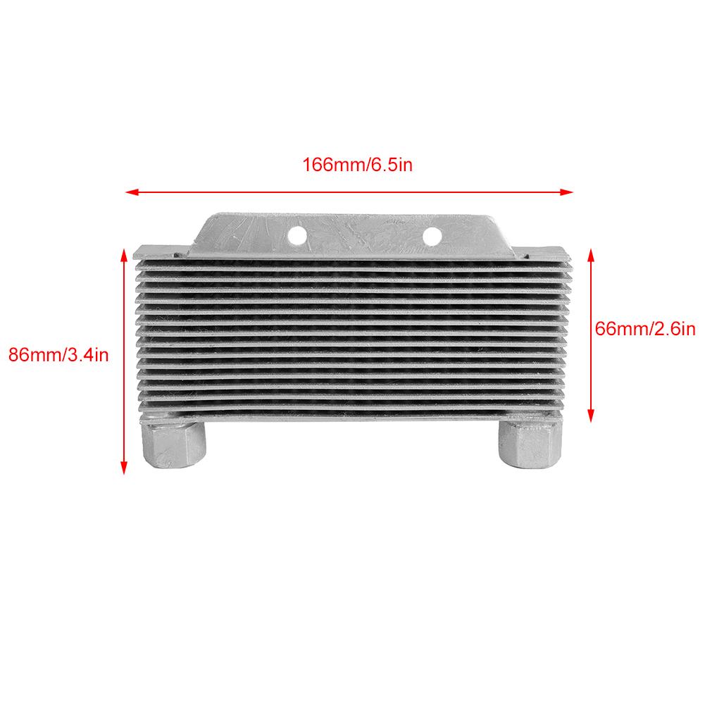 Silver Aluminum Alloy Engine Oil Cooler Radiator 15 Rows Universal Motorcycle Parts