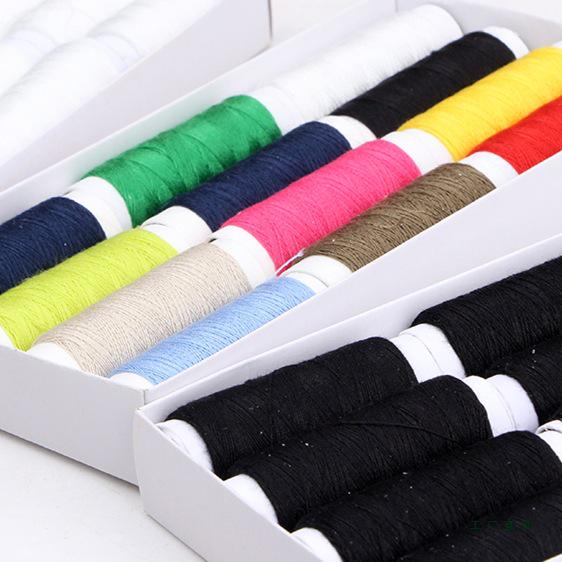 Handmade Sewing Thread Box: Polyester, Patchwork, Machine Thread, 12 Colors