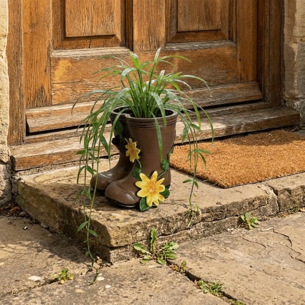 Floral Arrangement Rain Boots Flowerpot Modern Garden Decor Potted Plants Vase  Outdoor Decor