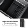 Silicone Car Central Console Storage Box for Tesla Model Y Juniper Launch 2025 2026-UP Tidying Black Tray Organizer Accessories
