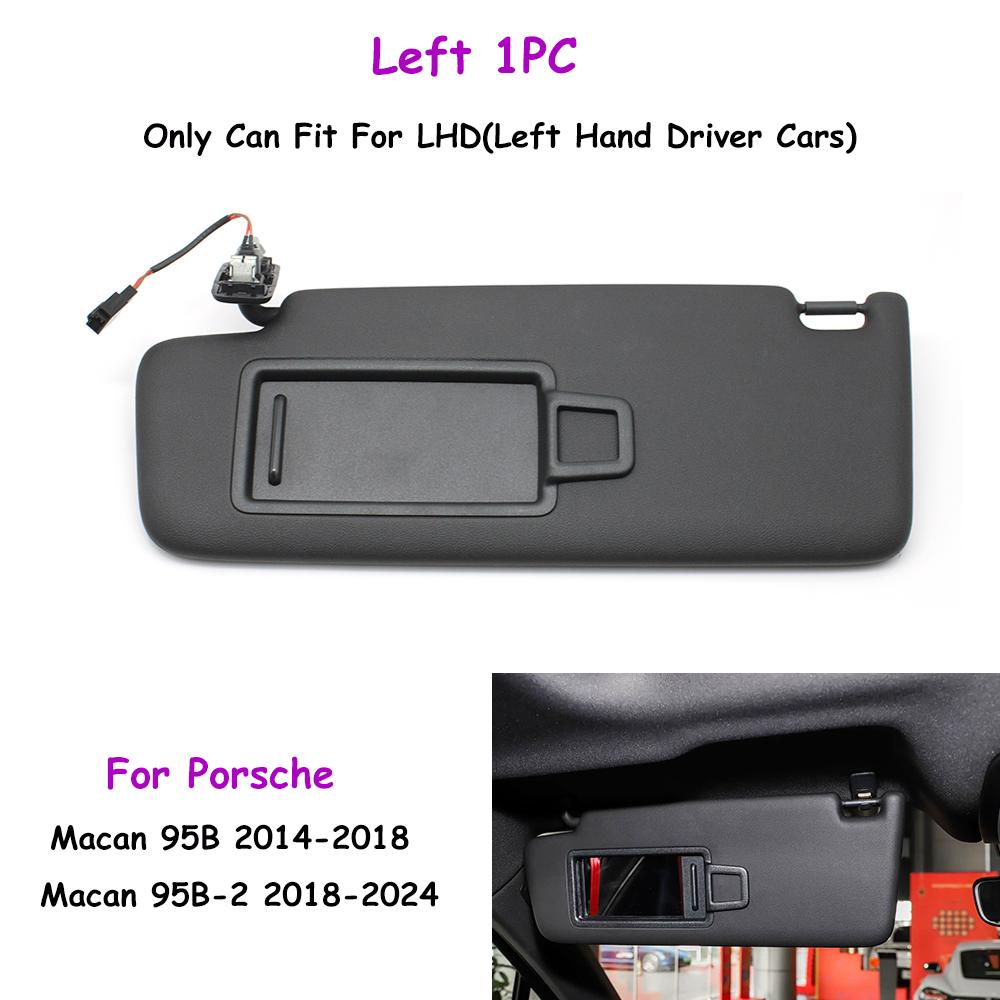 

LHD Macan Black Car Left Driver Right Passenger Front Sunshade Panel Sun Visor For Porsche 2014-2024 95B857551 95B857552 Left 1PC