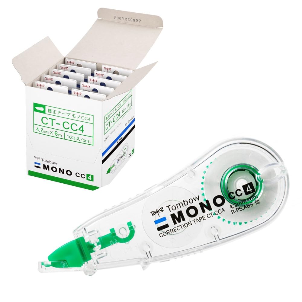 Корректирующая лента Tombow MONO CC Высокая адгезия Одноразовый тип 6 м 4,2 мм (Мини-размер, Лента) 10 штук CT-CC4-10P