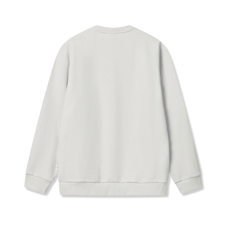 Fila Milano Series Simple Classic Retro Casual Versatile Warm Comfortable Crew Neck Sweatshirt Men Sweatshirt Light-Gray Cream F11M545205FIV